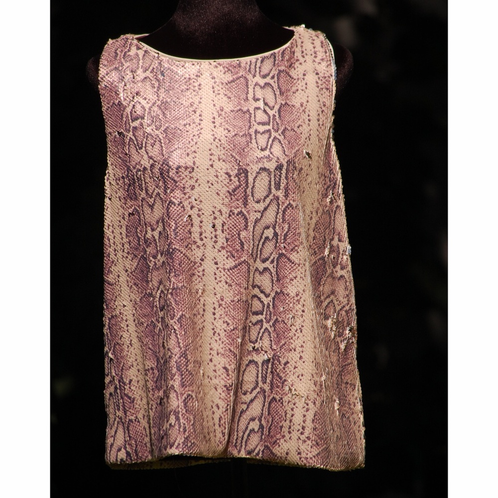 INC Snakeskin Print Sequin Top